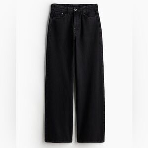 H&M 2026 Black Ultra High Rise Wide Leg Jeans